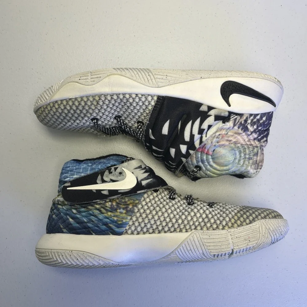 Nike Kyrie 2 GS Effect Black Multi Color Sail Tie Dye Size 6.5Y, Women's 8